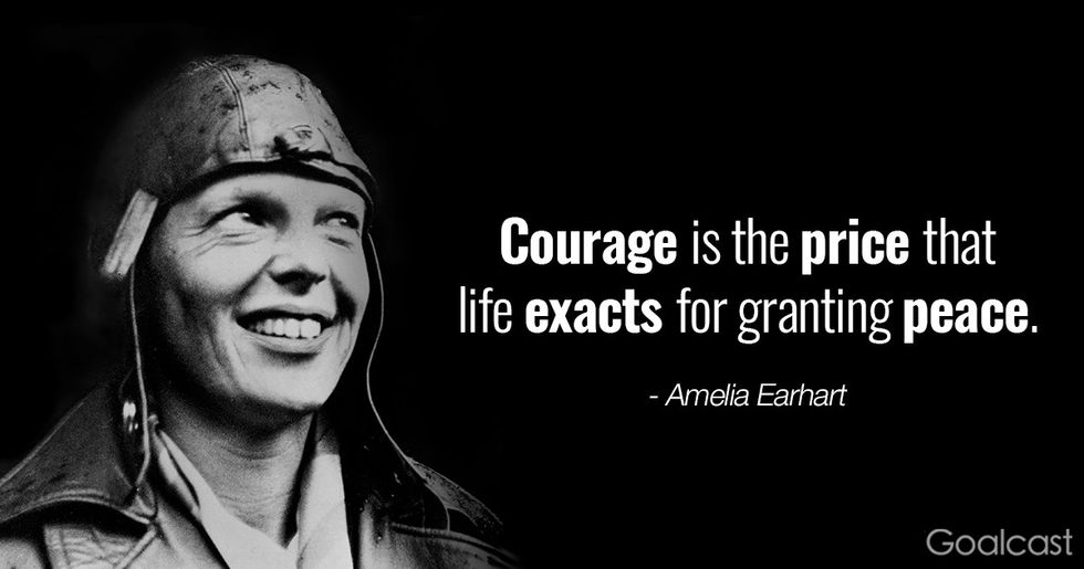 Amelia Earhart quotes - Courage is the price that life exacts for granting peace