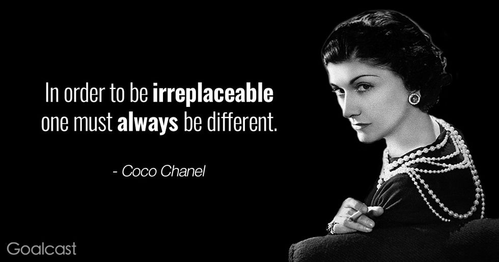 Coco Chanel quotes - In order to be irreplaceable, one must always be different