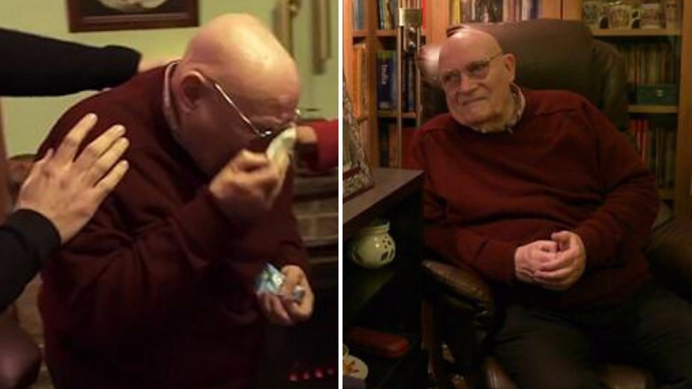 Lonely 78-Year-Old Weeps When He Finds Touching Surprise At His Door For Christmas