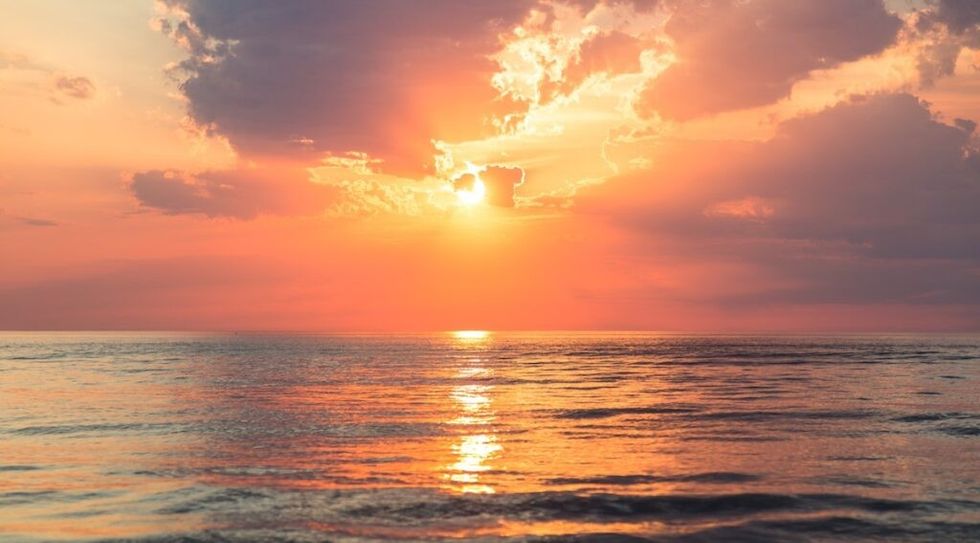 A beautiful sunset over water