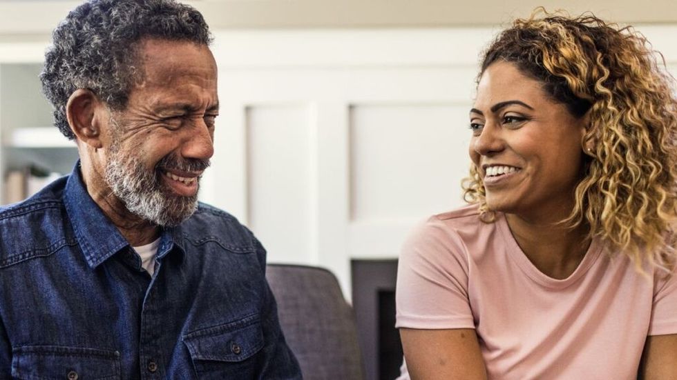 adult daughter and her father