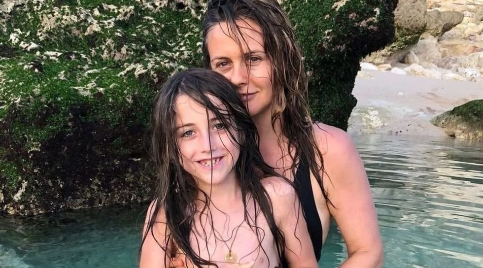 Alicia Silverstone and son in the water