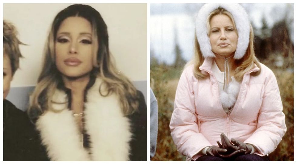 Ariana Grande dressed up as Jennifer Coolidge
