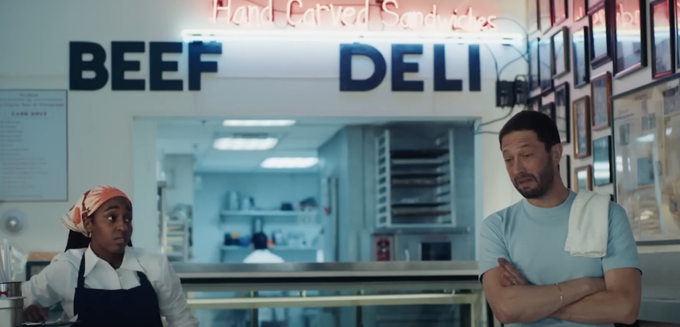 Ayo Edebiri and Eben Moss-Bachrach in The Bear