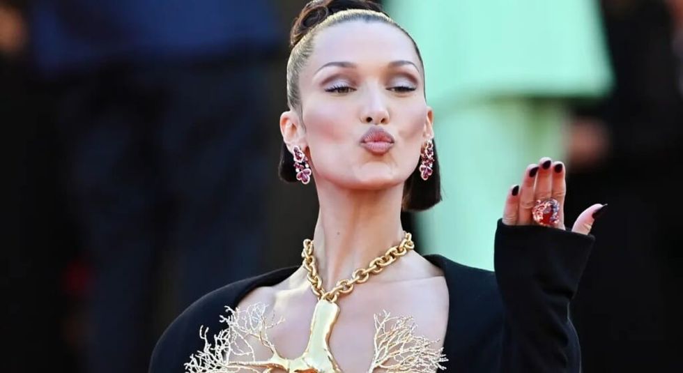 Bella Hadid blowing a kiss to the camera