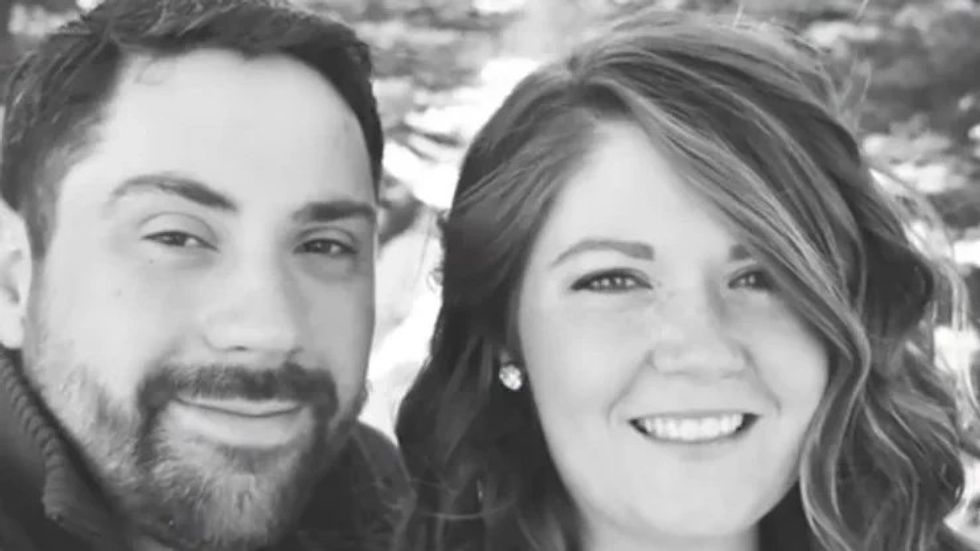 black and white photo of a man and woman