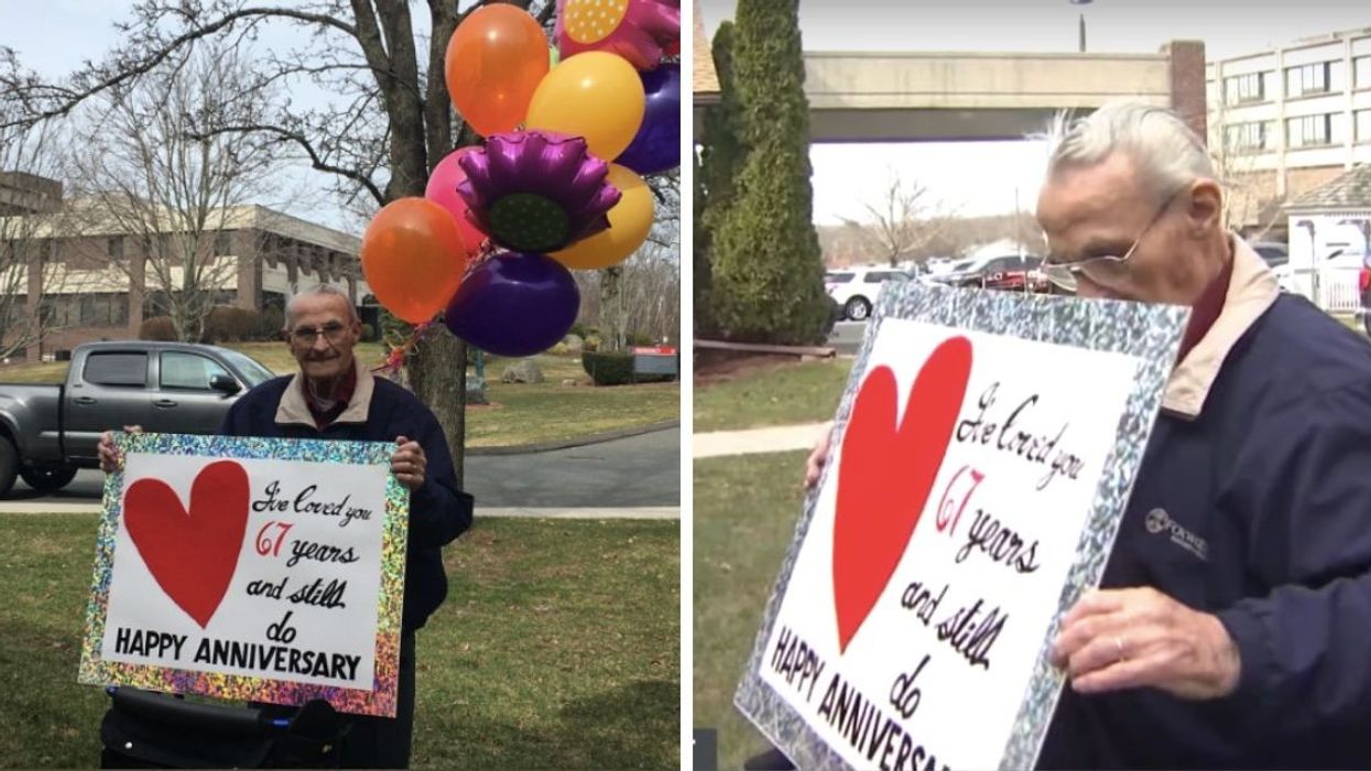 Separated by Coronavirus, Husband Celebrates 67th Anniversary Outside His Wife's Nursing Home