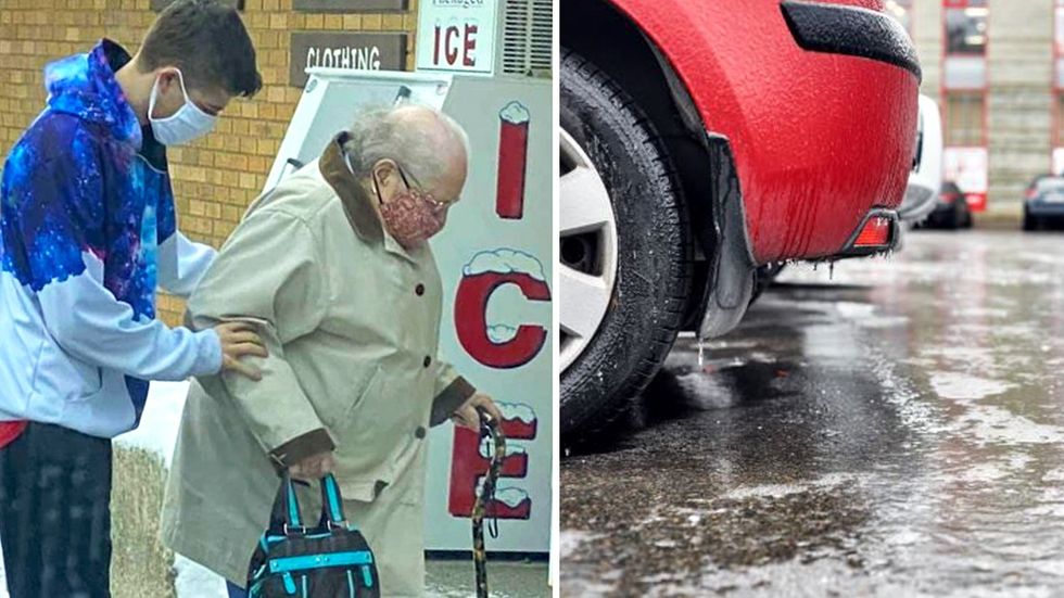 Young Man Notices 93-Year-Old Woman in Trouble - Helps Her with a Powerful Save