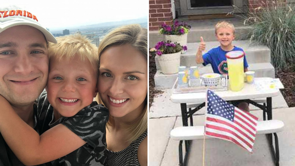Little Boy Sets Up Lemonade Stand to Honor Late Fathers Request - And to Take His Mother on a Date