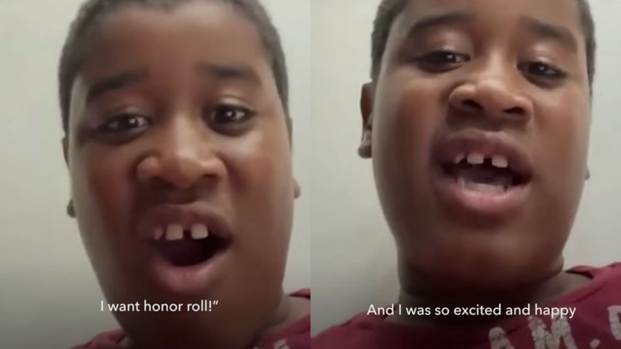 Boy takes selfie video