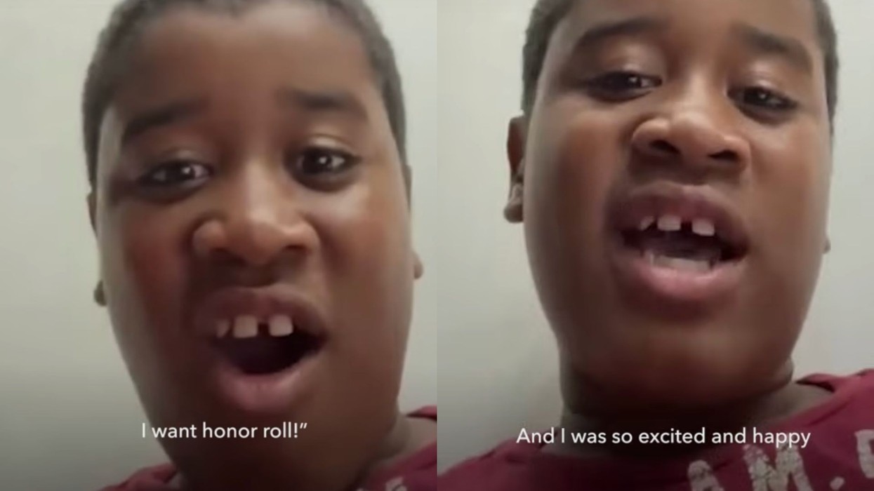 Boy takes selfie video