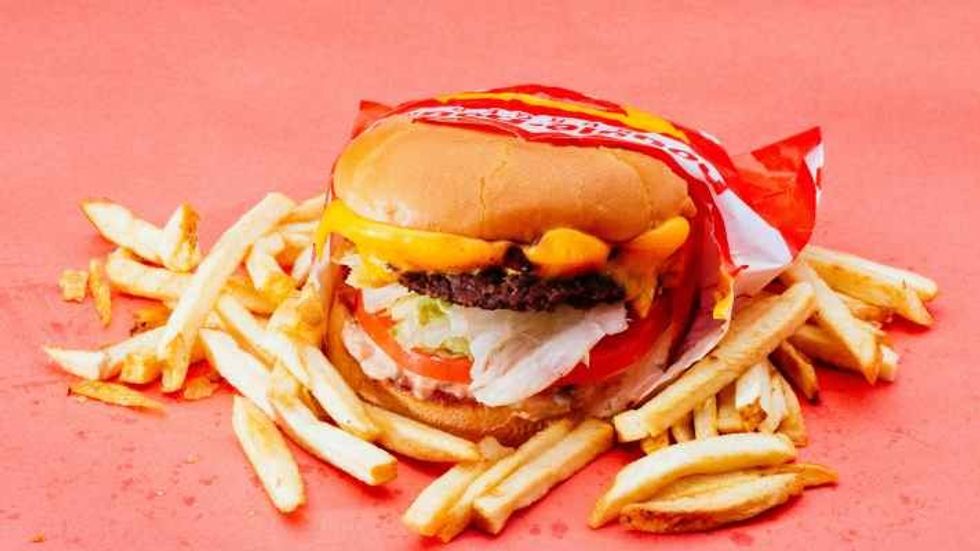 cheeseburger and fries