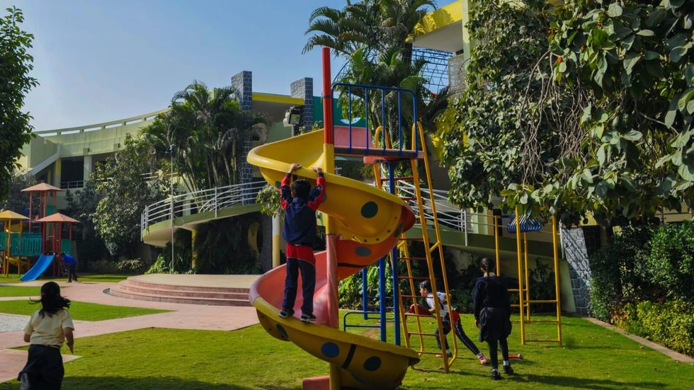 children playing at the play ground