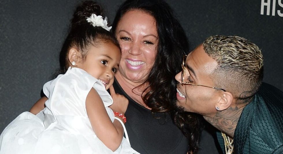 Chris Brown with his mother Joyce Hawkins