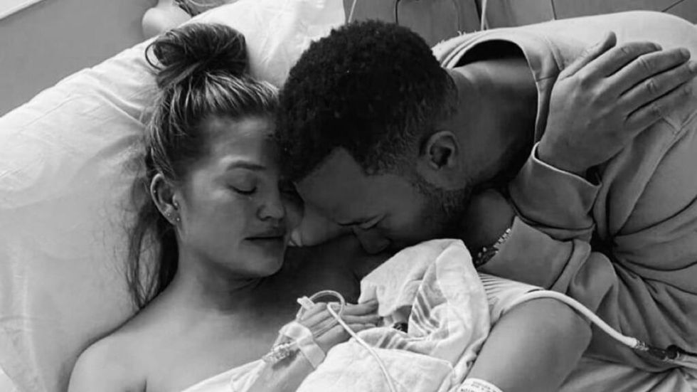 Chrissy Teigen and John Legend in the hospital