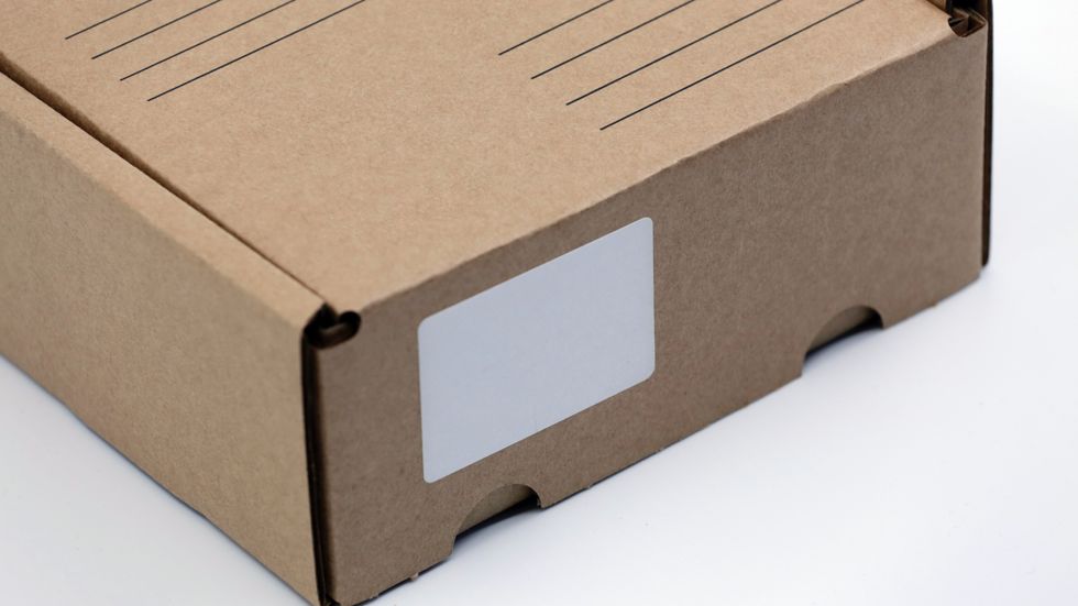close up of a package