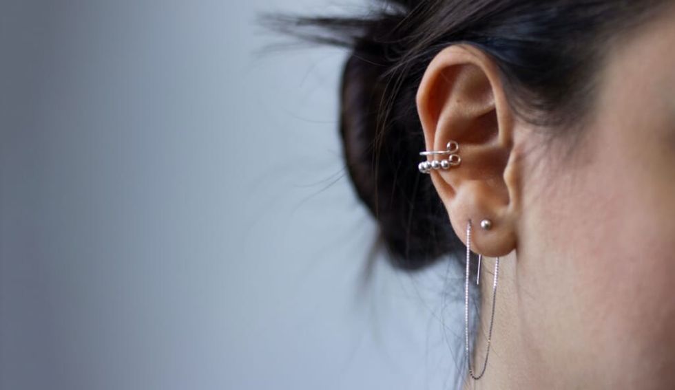 close up of a woman's ear
