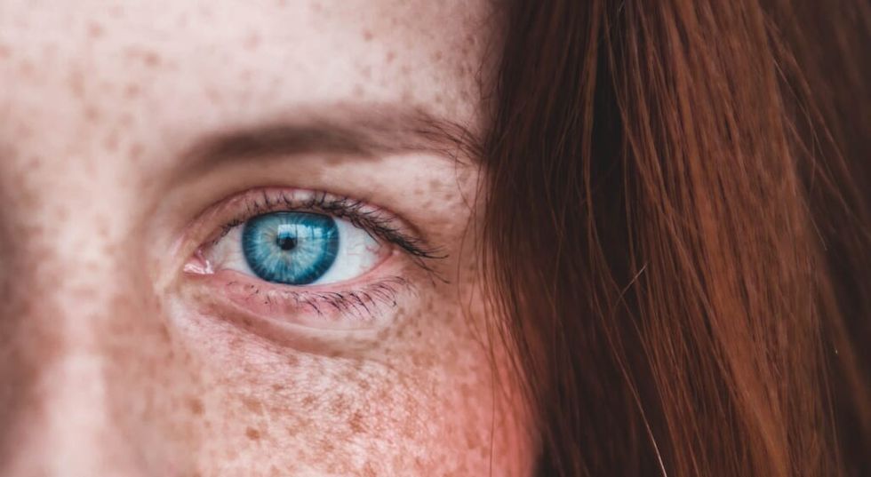 close up of woman's eye