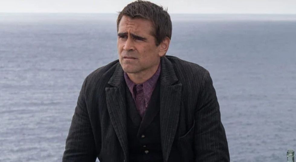 Colin Farell looking out over the water