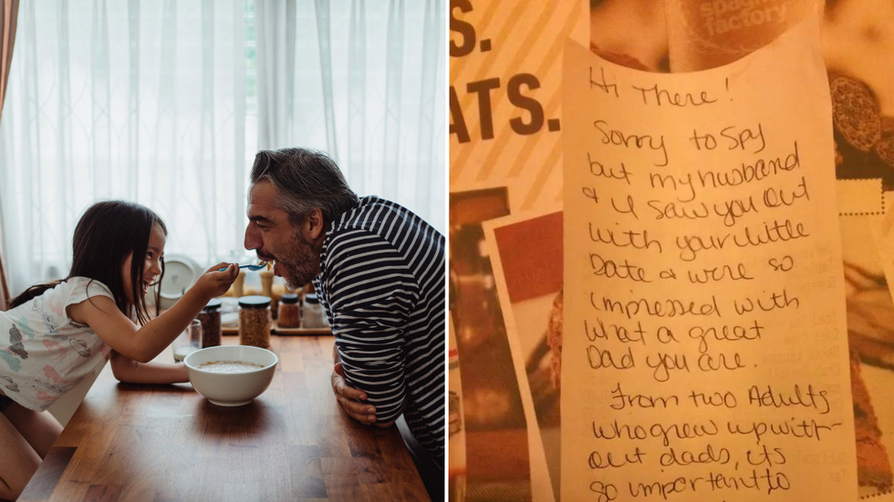 Single Dad Goes on Valentines Date With Daughter - Breaks Down After Reading the Note a Waitress Hands Him