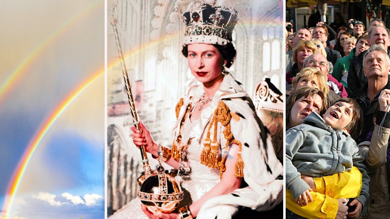 Mourners Grieve the Queen's Death at Buckingham Palace - Then Something in the Sky Stuns Them Into Silence