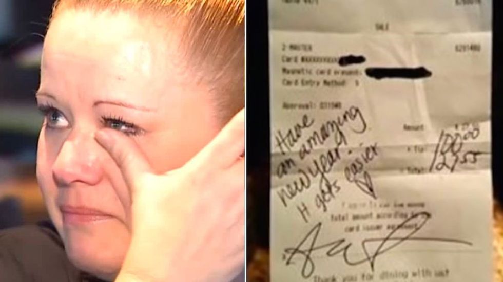 Struggling Waitress Can Hardly Get Through Her Shift - Then a Customer Leaves Her a Note That Makes Her Cry