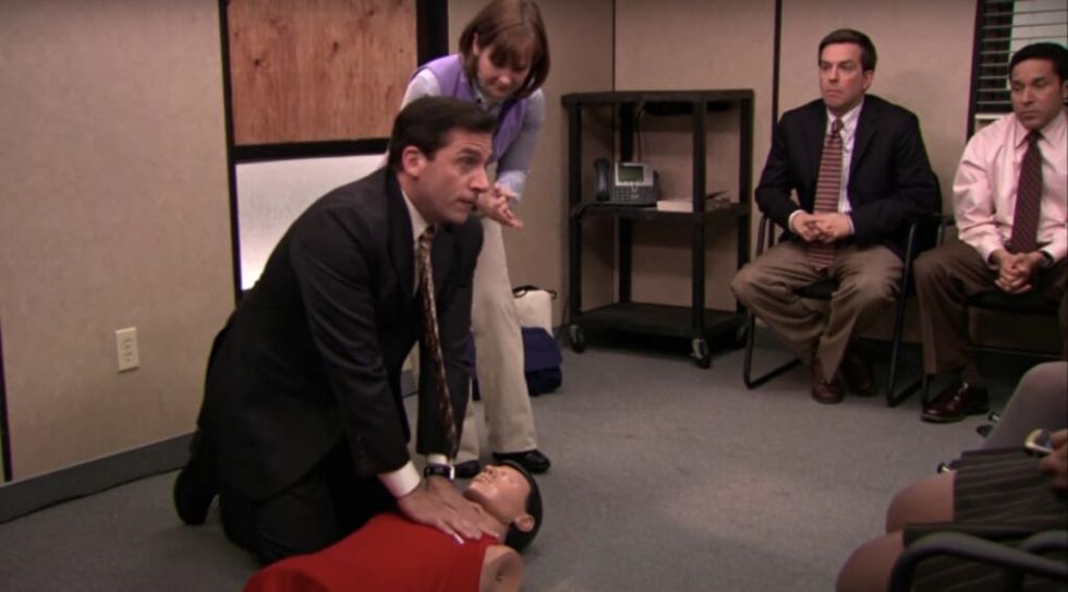 Dad saves daughters life cpr the office 1024x567