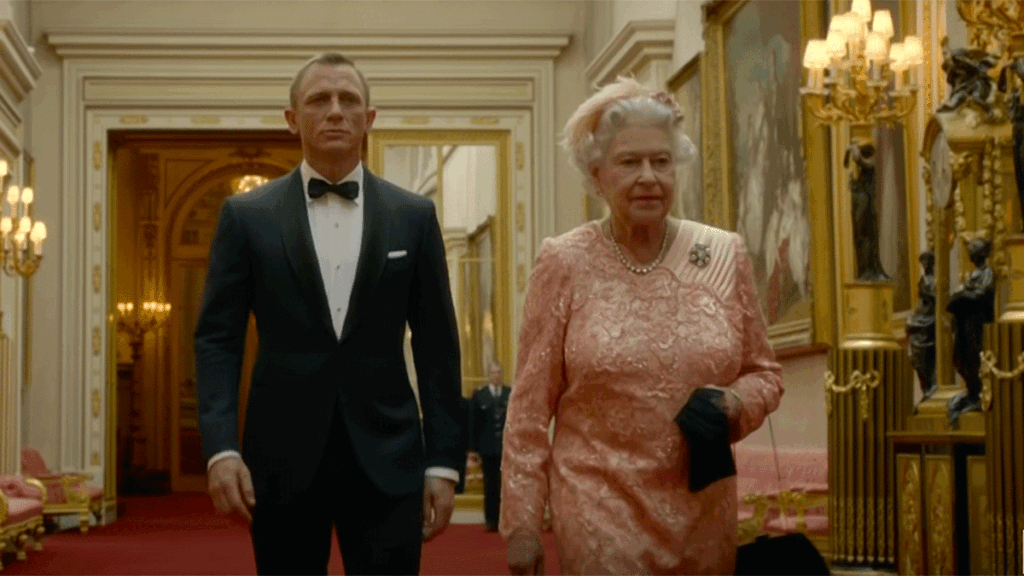 Daniel Craig as James Bond, with Queen Elizabeth II, in a short film made for the 2012 Olympics