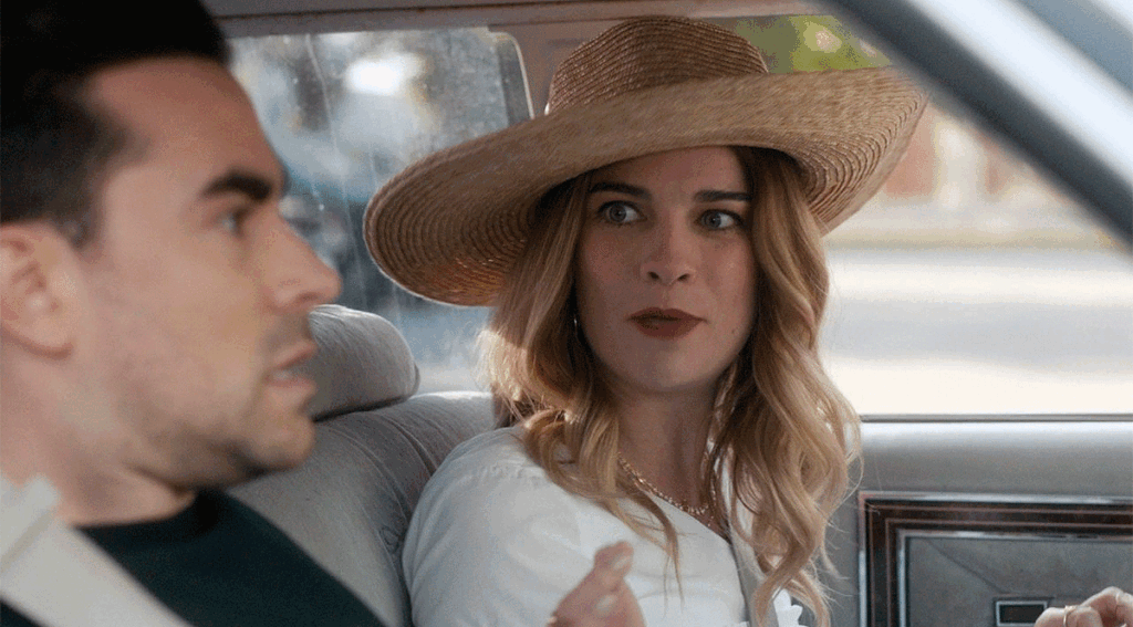Daniel Levy as David Rose and Annie Murphy as Alexis Rose on Schitt's Creek