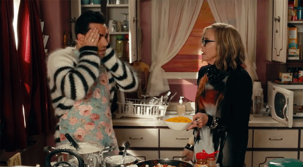 Daniel Levy as David Rose and Catherine O'Hara as Moira Rose on Schitt's Creek