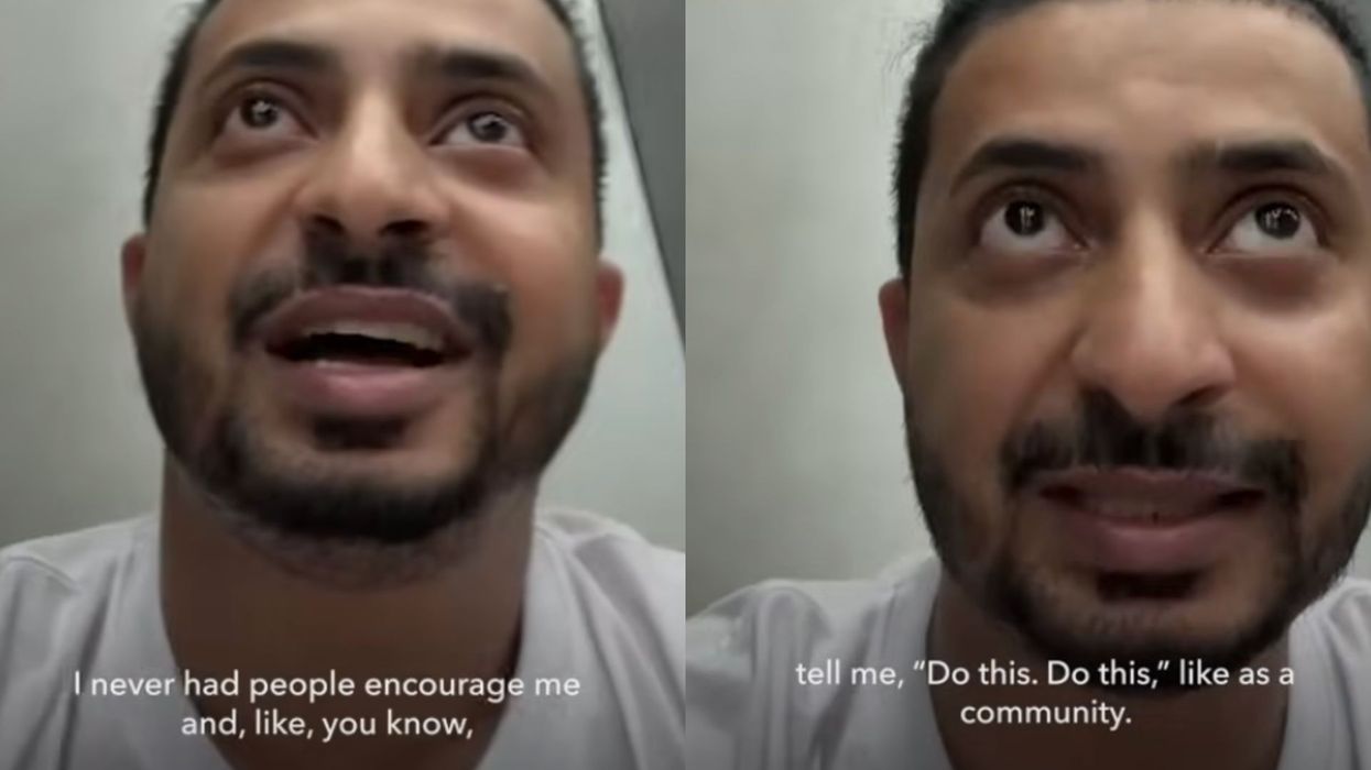 Deli owner films selfie video. Left: "I never had people encourage me and, like, you know..." | Right: "tell me, 'Do this. Do this,' like as a community."