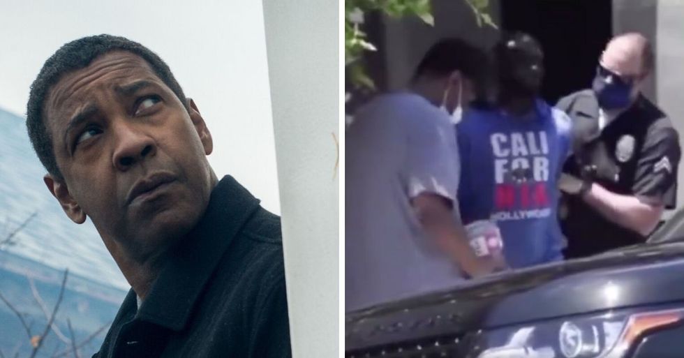 Denzel Washington Comes To The Rescue Of Homeless Man In Distress