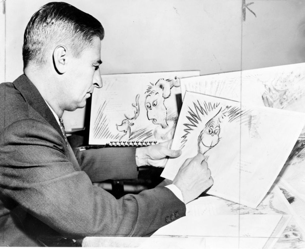 Dr Seuss Characters he is drawing