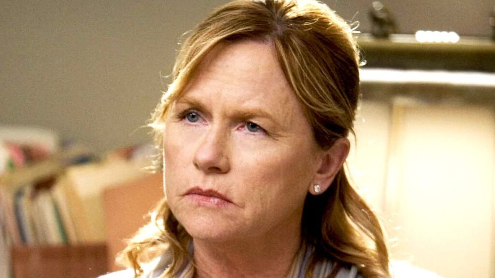 Dr. Wyatt scowling on Grey's Anatomy