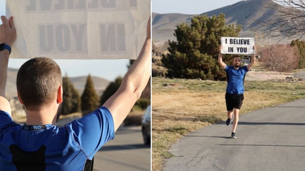 Man Decides to Spread Hope on His Morning Jog - What He Does Ends Up Saving Lives