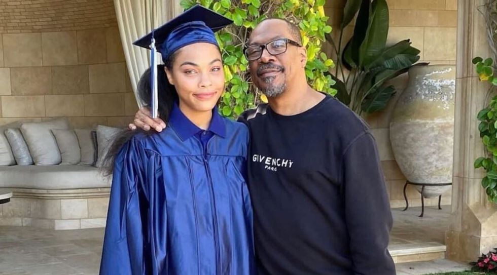 Eddie Murphy with daughter Bella Murphy in graduation cap and gown