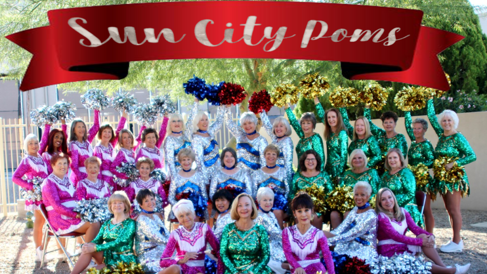elderly cheerleading group