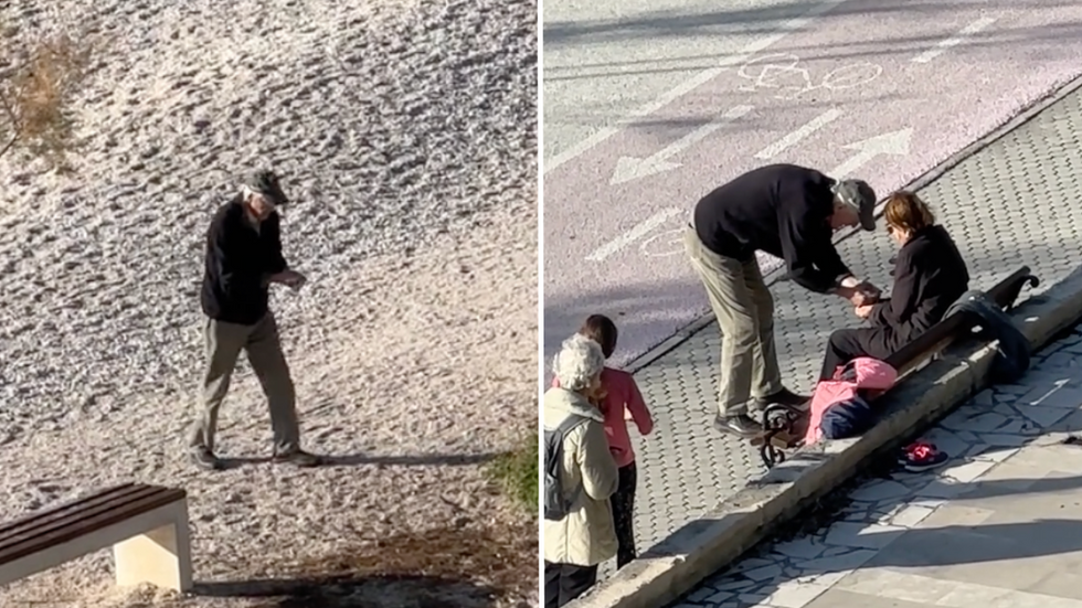 Photographer Films Elderly Man on the Beach - Her Video Is Going Viral for This Sweet Reason