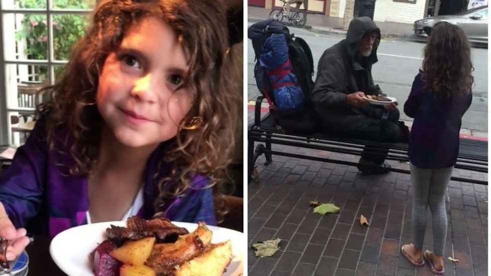 Little Girl Asks Dad If She Can Give Homeless Man Her Food - Ends Up Changing His Life