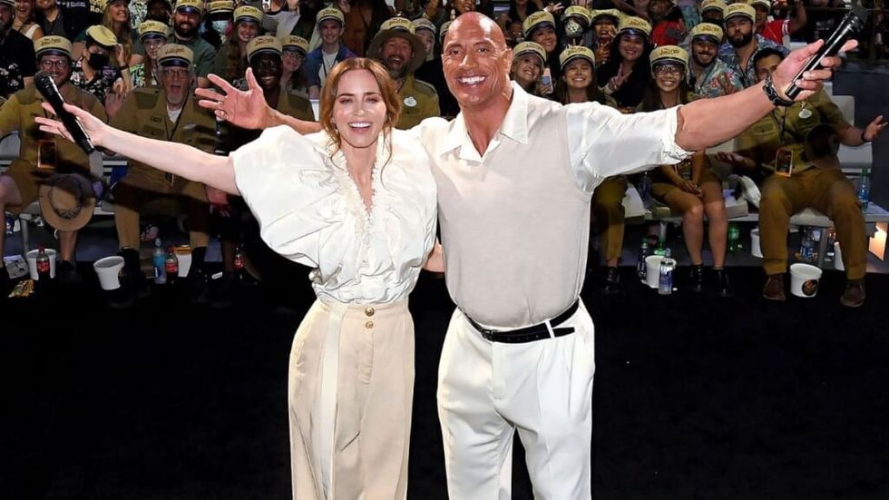 Emily Blunt and Dwayne 