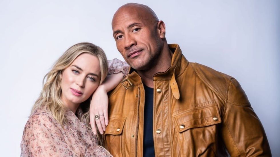 Emily Blunt and Dwayne 