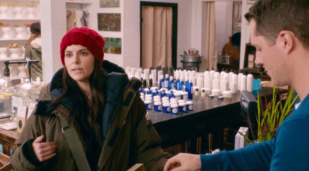 Emily Hampshire as Steve Budd and Noah Reid as Patrick Brewer on Schitt's Creek