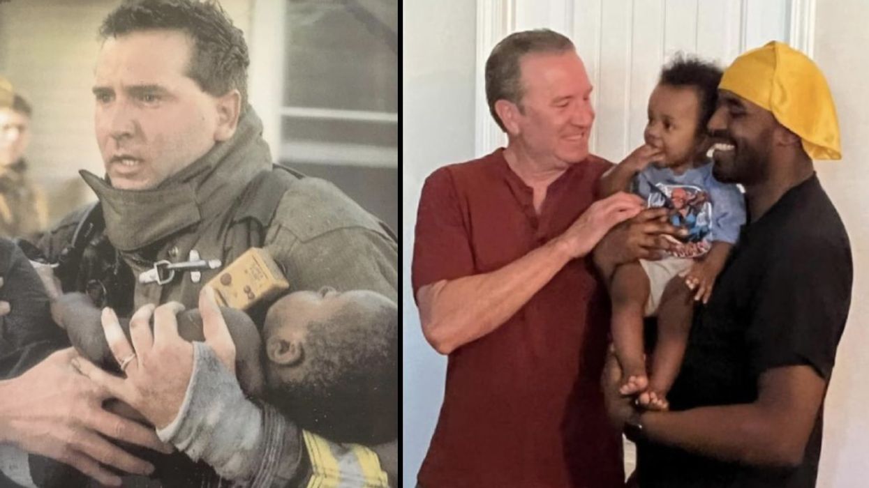 Firefighter Meets the Son of a Man He Rescued From a Fire 23 Years Ago in an Emotional Reunion