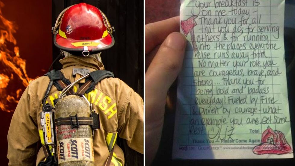 Waitress Brings Firefighters to Tears With Her Selfless Gesture - They Pay Back Her Kindness in an Incredible Way