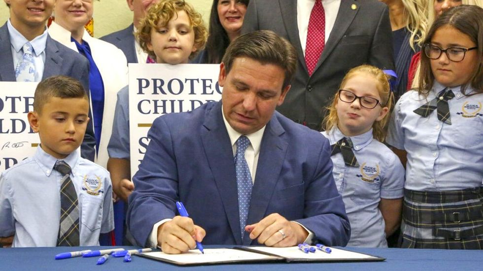 Florida Governor Ron DeSantis signs in Don't Say Gay Bill