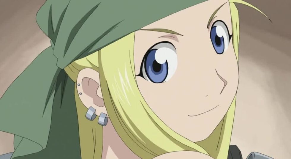 Full Metal Alchemist Winry Rockbell with green head scarf