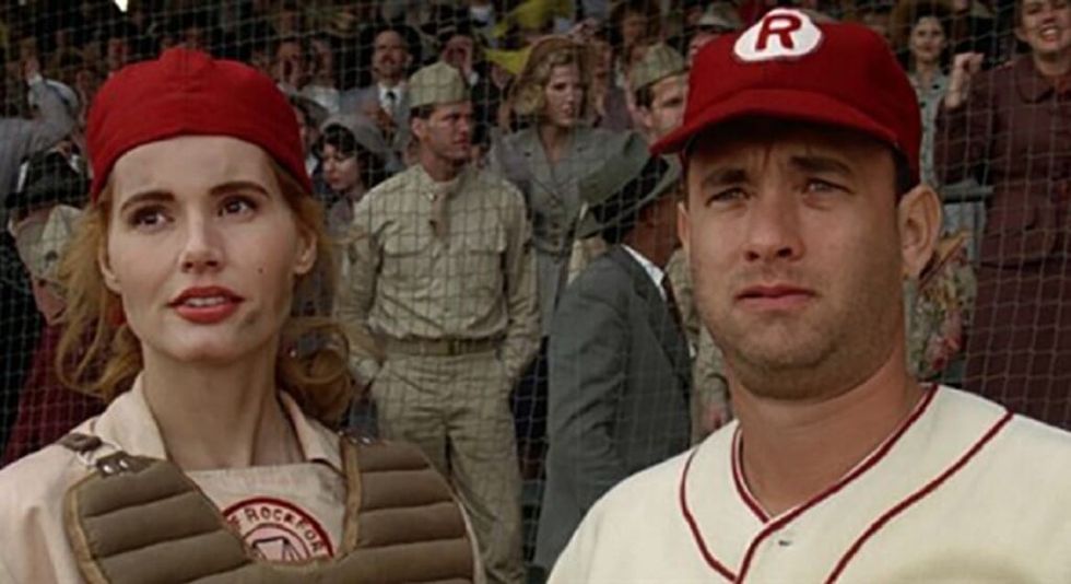 Geena Davis and Tom Hanks in A League of Their Own