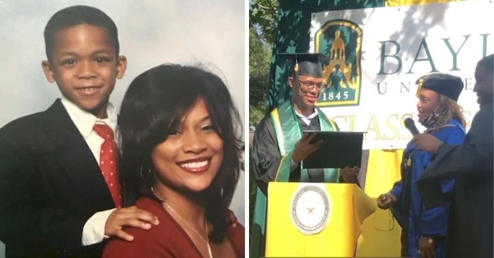 Single Mom Surprises Son With Backyard Graduation Ceremony