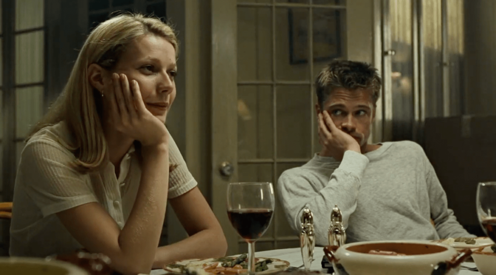 Gwyneth Paltrow and Brad Pitt in the film Se7en