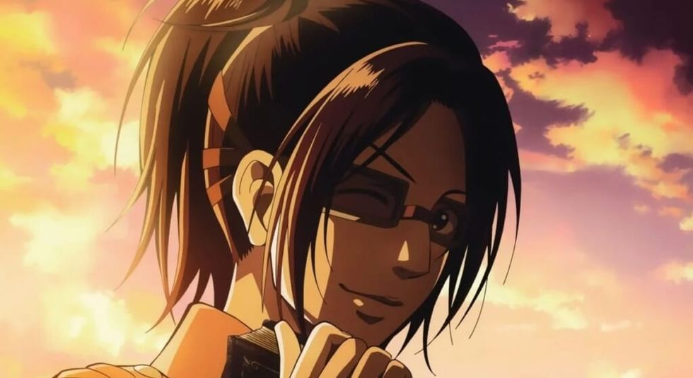 Hange Zoe Anime with sunglasses on
